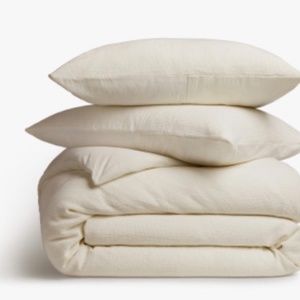 Parachute NWT King/Cal King organic textured duvet cover set, natural co…
